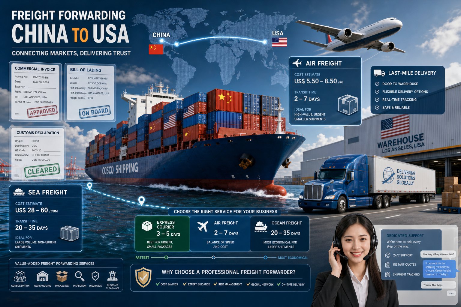 Freight Forwarding China to USA Best China to USA Freight Forwarders for New Importers