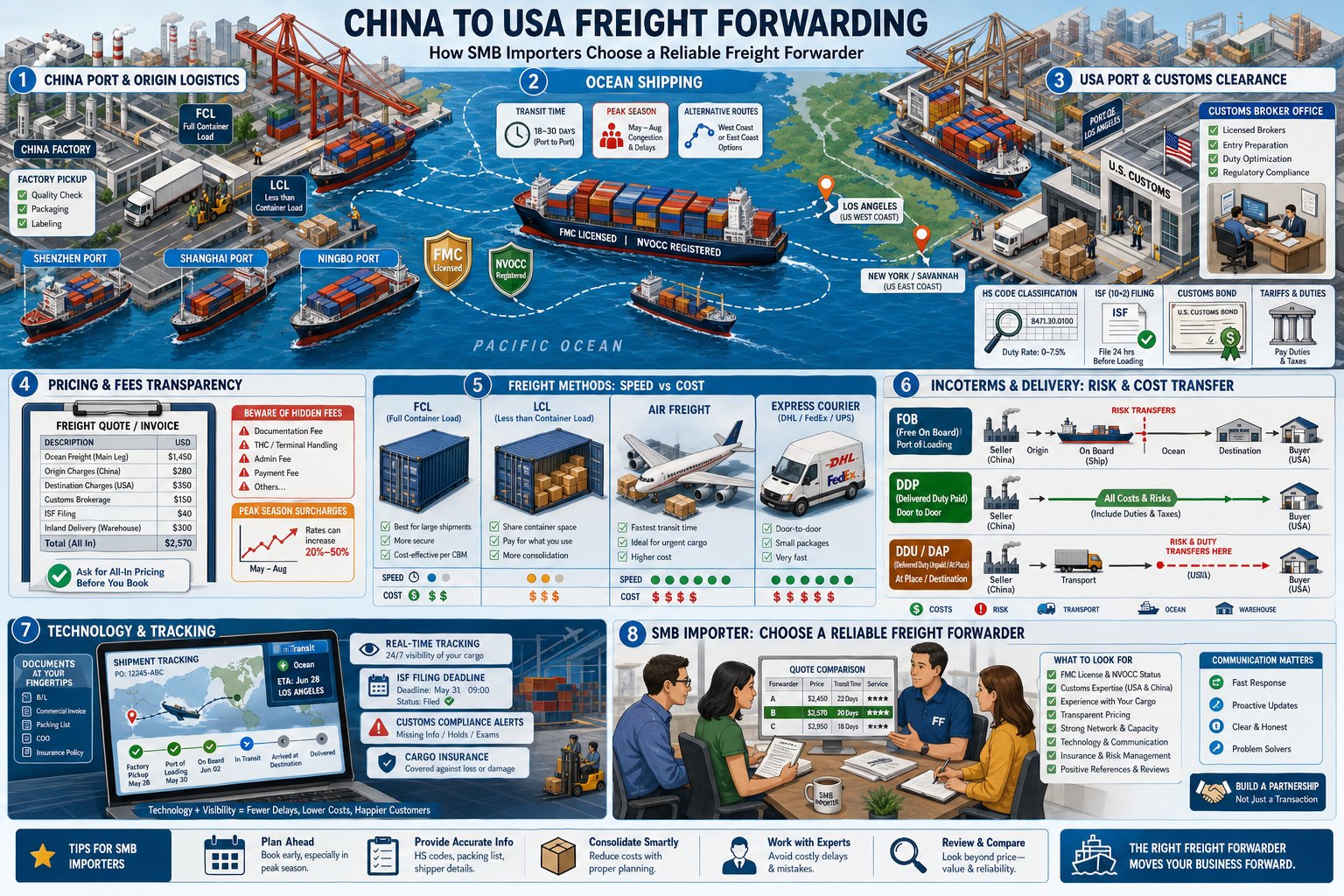 Freight forwarding from China to USA: How to Choose a China to USA Freight Forwarder?