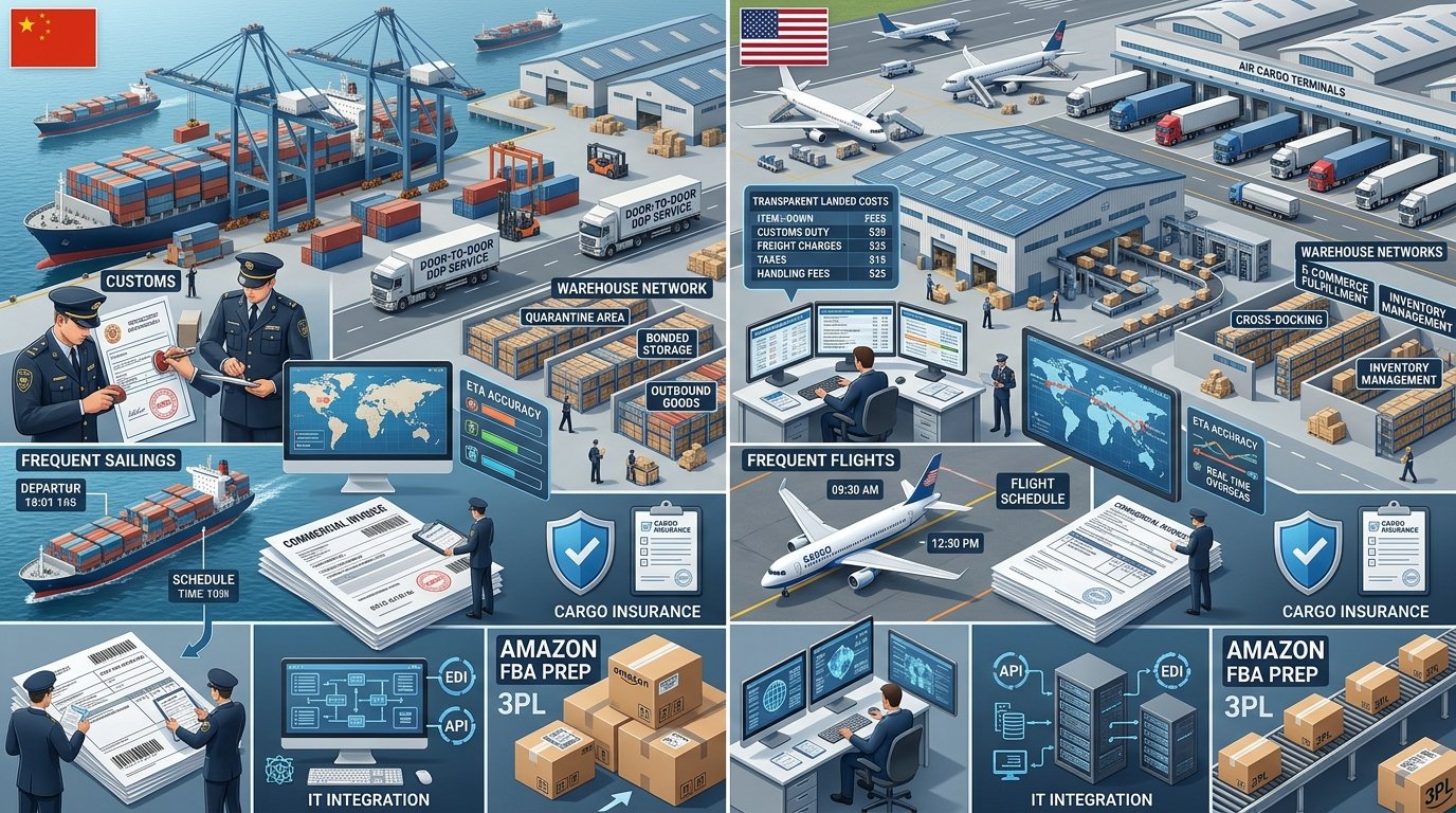 10 Factors in Comparing China to USA Forwarders