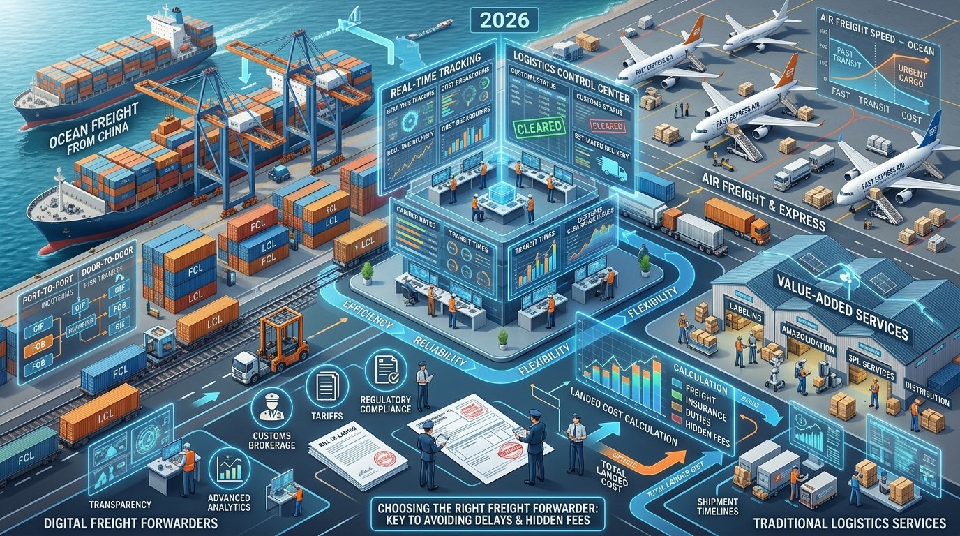 China to USA Freight Forwarders 2026 Comparison, Costs, and Best Services