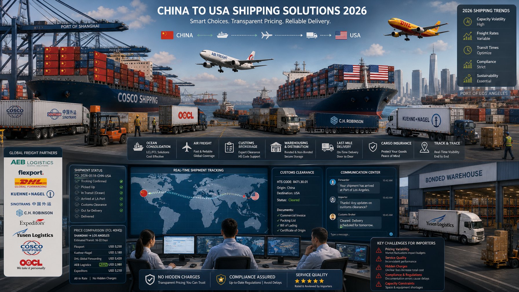 China to USA Freight Forwarders: Compare Top Logistics Partners for 2026